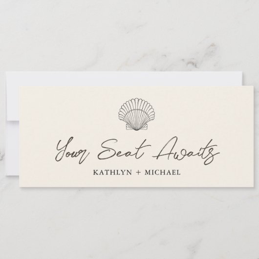 Zitkaart Header Modern Shell Beach Ocean Kaart (Voorkant)