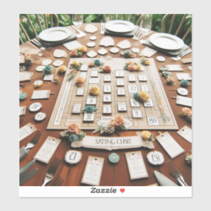 Zitkaarten stickers voor het toewijzen van tafels 