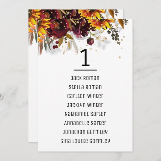 Zitkaartje voor mousserende zon en wijn aankondiging (Voorkant / Achterkant)