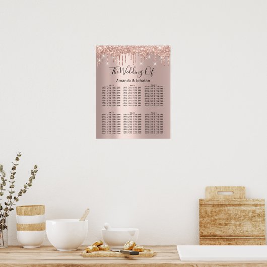 Zitkast Zwarte Bodembriefjes Roos Goud Poster (Keuken)