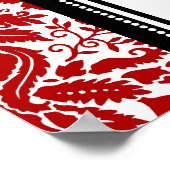 Zitkuur 10 Tables Red Black Damask Poster (Hoek)