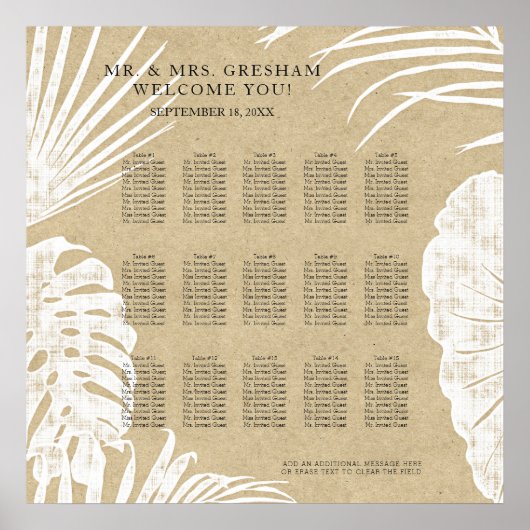 Zitkuur Modern Simple Kraft Tropical Leaf Poster (Voorkant)