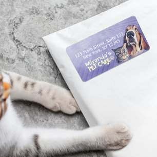 Zitplaats voor kat- en hondenzorg etiket