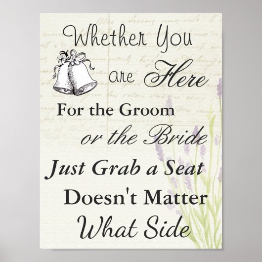 Zitplaats voor Poster voor bruiloft, thema (Voorkant)