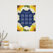 ZITPLAATS, Zonnebloem en marineblauw Poster (Keuken)