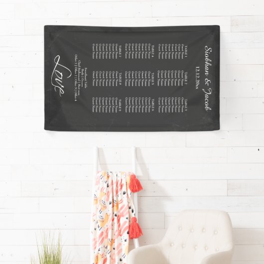 Zitplattegrond Gepersonaliseerde Faux Chalkboard b Spandoek (Insitu)