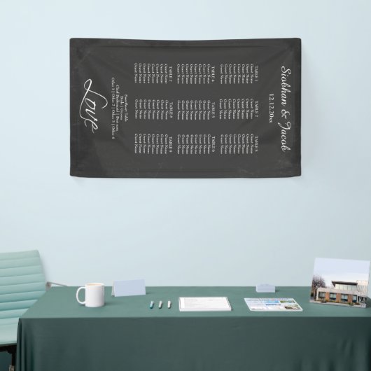 Zitplattegrond Gepersonaliseerde Faux Chalkboard b Spandoek (Beurs)