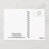 Zitten  Briefkaart van de Kat van Calico (Achterkant)