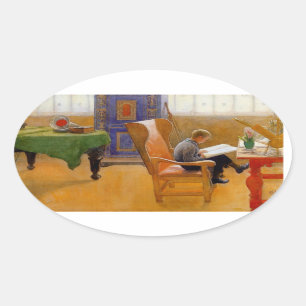 Zitten in de stoel van de voorzitter ovale sticker