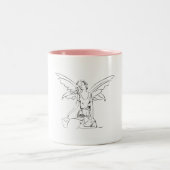 Zitten in het gezicht met de vleugels... tweekleurige koffiemok (Center)