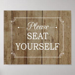 Zitten jullie zelf Faux Wood Bathroom Poster