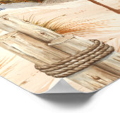 Zittend bij het Zee Beach Monogram Poster (Hoek)