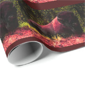 Zittend Buffalo Bison Rode Tonen Kunstwerk Wrap Pa Cadeaupapier (Rol Hoek)