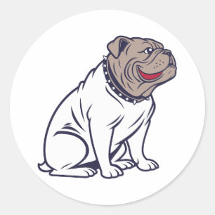 Zittend grappige Franse Bulldog Ronde Sticker