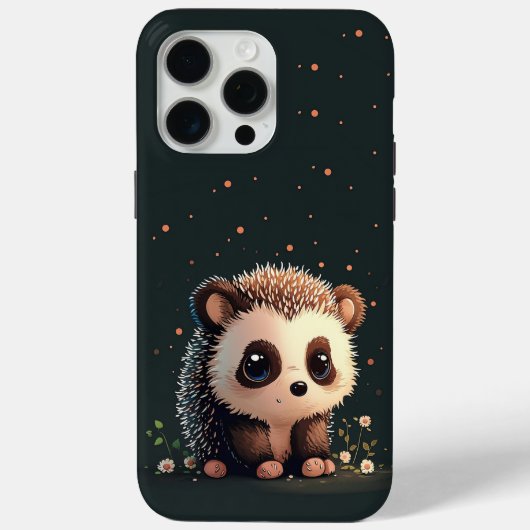 Zittend  Kawaii Hedgehog iPhone Case (Achterkant)
