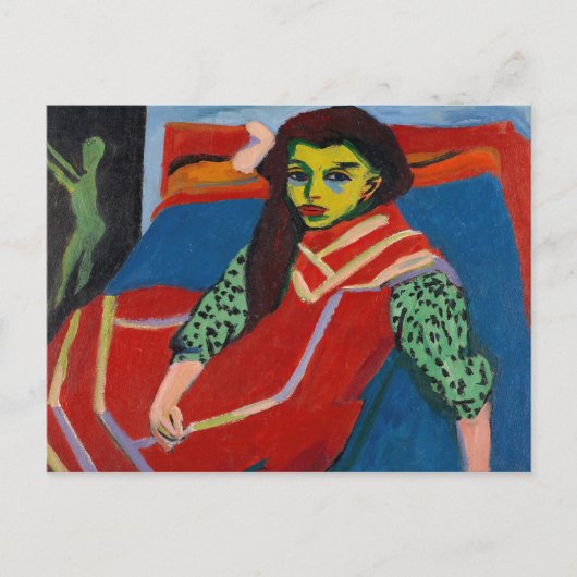 zittend meisje | Ernst Ludwig Kirchner Briefkaart (Voorkant)