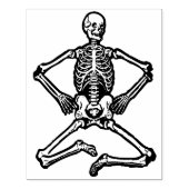 Zittend skelet illustratie art stempel (Afrduk)