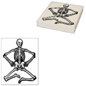 Zittend skelet illustratie art stempel (Gestempeld)