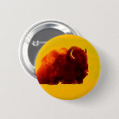 Zittende bizon ronde button 5,7 cm (Voorkant /achterkant)