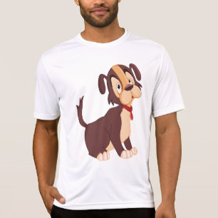 Zittende bruine puppy zoete gelukkige hond t-shirt