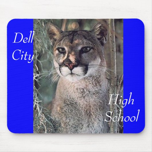 zittende cougar, Dell City, High School Muismat (Voorkant)