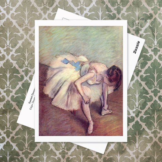 Zittende danser Edgar Degas Briefkaart