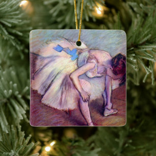 Zittende danseres van Edgar Degas, Vintage balletk Keramisch Ornament