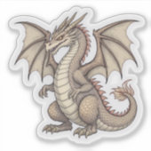 Zittende Draak Sticker (Voorkant)