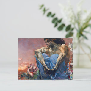 Zittende duivel-schilderij door Mikhail Vrubel Briefkaart