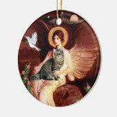 Zittende engel - Amerikaanse bobtail kat Keramisch Ornament (Links)