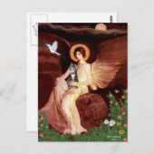 Zittende engel - Tabby tijger kat 31 Briefkaart (Voorkant / Achterkant)