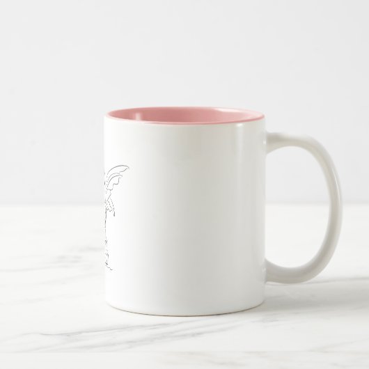Zittende fee met vleugels… tweekleurige koffiemok (Rechts)