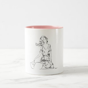 Zittende fee… tweekleurige koffiemok