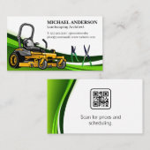 Zittende grasmaaier | Tuingereedschap Visitekaartje (Voorkant / Achterkant)
