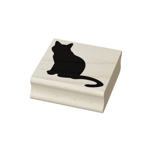 Zittende kat silhouet kunst stempel (Stempel)