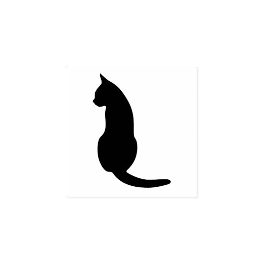 Zittende kat silhouet rubber stempel (Afrduk)