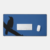 Zittende Kraai, blauw Bureaumat (Keyboard & Muis)