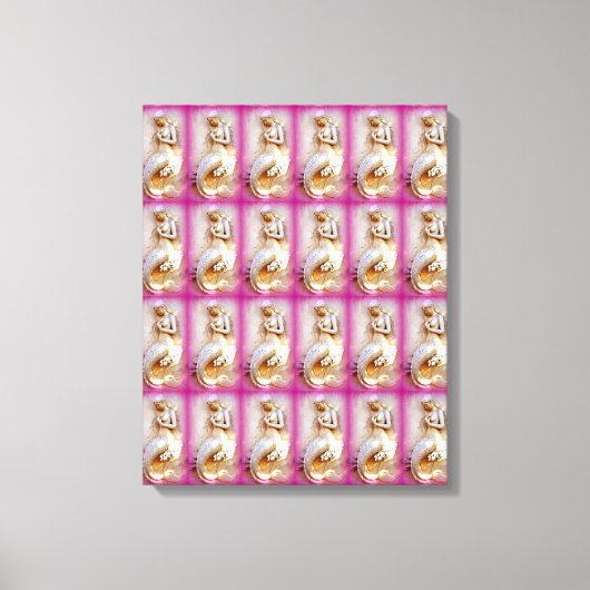 zittende mermaids lavender omwikkeld canvas (Voorkant)