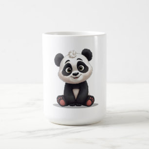 Zittende pandabeer Cartoon Illustratie Kunstwerk Koffiemok