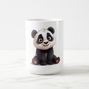 Zittende pandabeer Cartoon Illustratie Kunstwerk Koffiemok