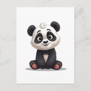 Zittende pandabeer cartoonillustratie briefkaart