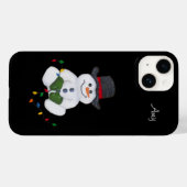 Zittende Sneeuwman Case-Mate iPhone Case (Achterkant (horizontaal))
