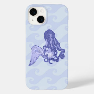 Zittende Zeemeermin Blauw Case-Mate iPhone 14 Hoesje