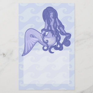 Zittende Zeemeermin Blauw Flyer