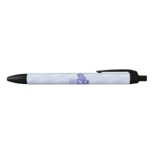 Zittende Zeemeermin Blauw Zwarte Inkt Pen