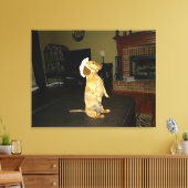Zitterend of kijkend TV Dachshund Canvas Afdruk (Insitu (Woonkamer))