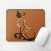 Zitterend  Siamese kat Mousepad Muismat (Met muis)