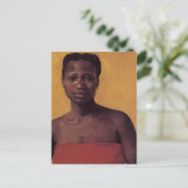 Zittige zwarte vrouw briefkaart (Staand voorkant)