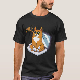 Zittingskat op Computer Funny Home Kantoor Kat T-shirt