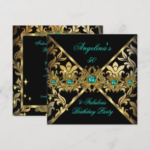 ZIZZAGO DESIGN Prachtige Jade Gouden Damast Feest  Kaart